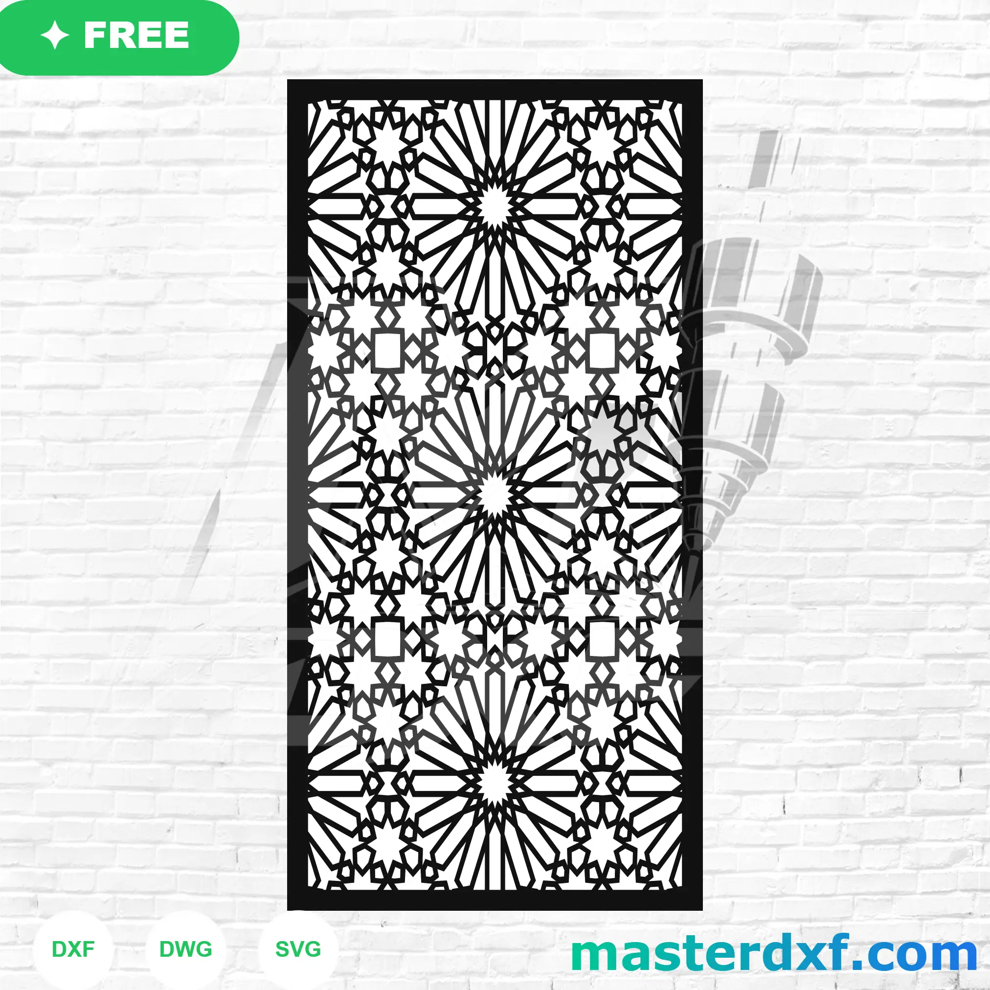 Traditional Islamic Star Lattice Girih Arabesque Vector File DXF File